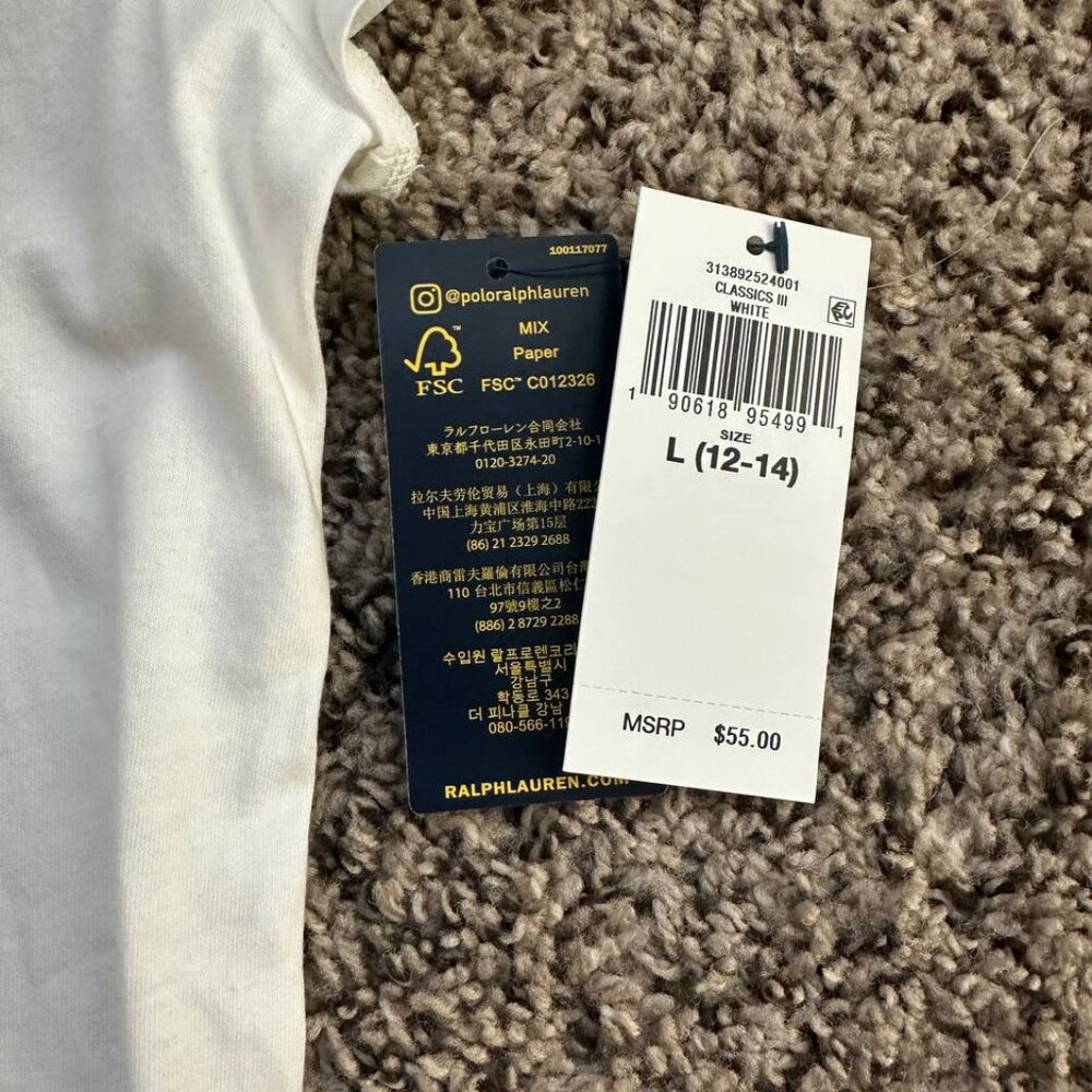 Polo Ralph Lauren Girls Polo Bear T Shirt Dress | L 12 to 14 | White - Picture 2 of 4